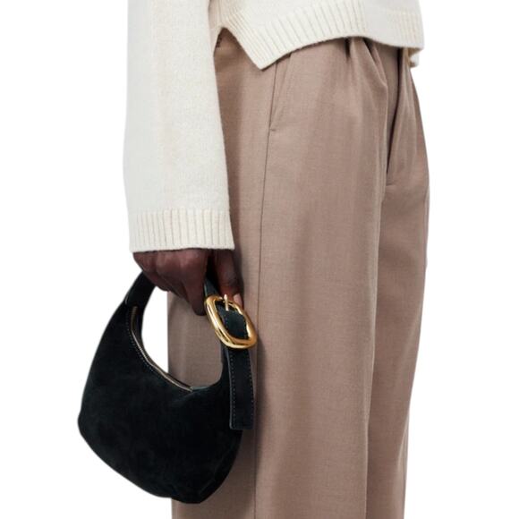 Madewell The Mini Oiled Suede Bag Sculptural Buckle Black - Picture 1 of 11